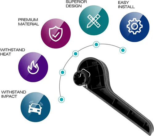 Vista 6 de HUSUKU Manija de Reclinación de Asiento LH Lado Izquierda del Conductor RH Lado Derecho del Pasajero Delantero Ébano para Camioneta Pickup SUV Chevy