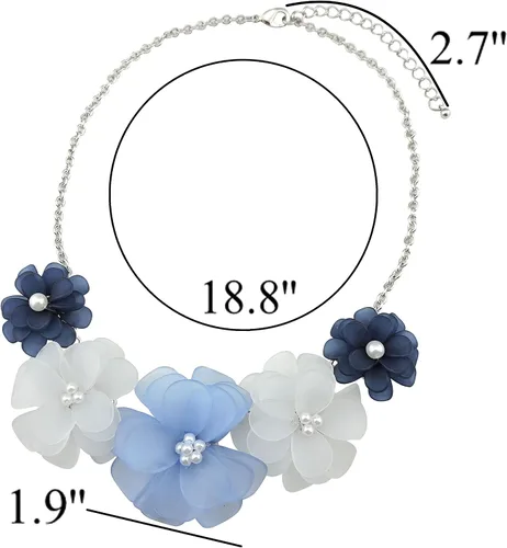 Vista 6 de Bocar - Gargantilla de acrílico para mujer con diseño de flores a la moda
