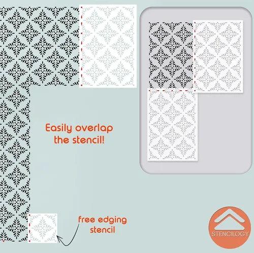 Vista 4 de STENCILOGY® / Pechora - Plantilla de pared XL de 23 "x 33", Plantillas de pared grandes para pintura, Plantillas para paredes, Plantilla de pared