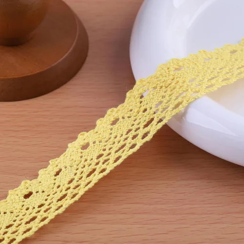 Vista 8 de Cinta de encaje vintage de 20 yardas x 1 pulgada, borde de encaje de algodón de ganchillo para paquete de Navidad, costura de bricolaje, vestido