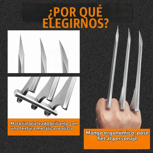 Vista 3 de Garras de plástico de lobo, garras de lobo, accesorios de disfraz de cosplay, 2 garras con collar plateado, un regalo para un amigo o miembro