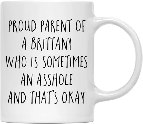 Vista 72 de Andaz Press Funny Dog - Taza de café de 11 onzas, regalo de broma, orgulloso padre de un afenpinscher que es a veces un gilipollas y eso está bien