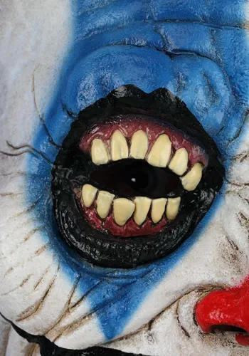 Vista 5 de Fun Costumes Máscara de payaso aterrador para niños, máscara de payaso asesino de cabeza completa, máscaras inmortales con licencia