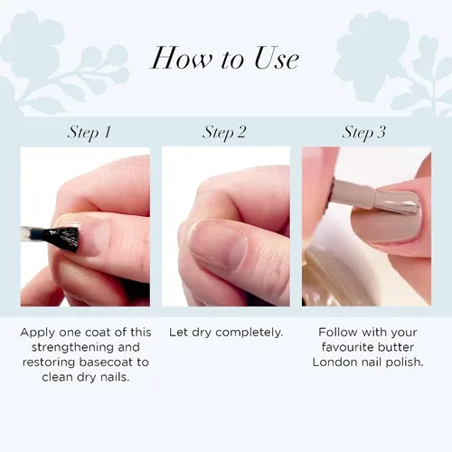 Vista 5 de butter LONDON Esmalte de uñas, Horse Power, capa base de rescate de uñas ayuda a restaurar y reparar uñas dañadas, fortalecedor de uñas ayuda al
