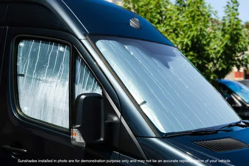 Vista 4 de Mercedes Benz Sprinter Freightliner Parasol para parabrisas 2007-2018, hecho en EE. UU.