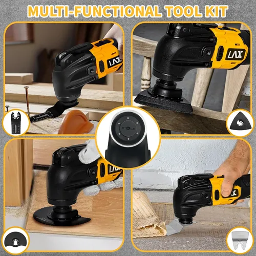 Vista 7 de Multiherramientas oscilantes para batería Dewalt de 20 V, herramienta multiusos de corte y lijado, ángulo de oscilación de 4°, 6 velocidades