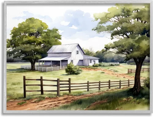 Vista 9 de Stupell Industries Pintura de casa rural enmarcada arte giclée por Ray Powers Stupell Industries · By Ray Powers · Ready to hang · Perfect for