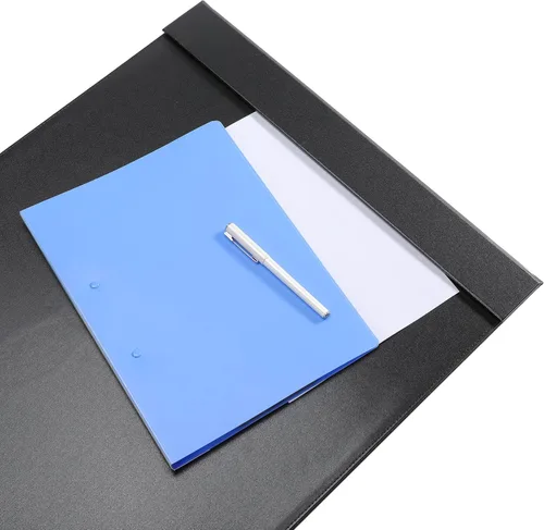 Vista 5 de Protector de escritorio de cuero de 30 x 18 pulgadas con rieles laterales para escritura, protector de escritorio ejecutivo para oficina, hogar