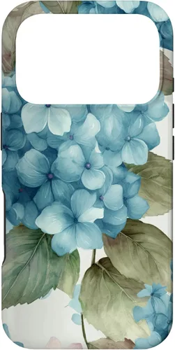 Vista 30 de Watercolor Shabby Chic Blue Hydrangeas Flower Case for iPhone 17