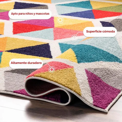 Vista 4 de nuLOOM Maris - Alfombra geométrica multicolor de telar mecánico, 4 x 6 pies