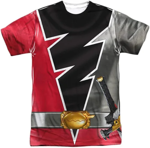 Vista 2 de Popfunk Classic Power Rangers - Camiseta unisex para disfraz de Halloween (delanteratrasera)