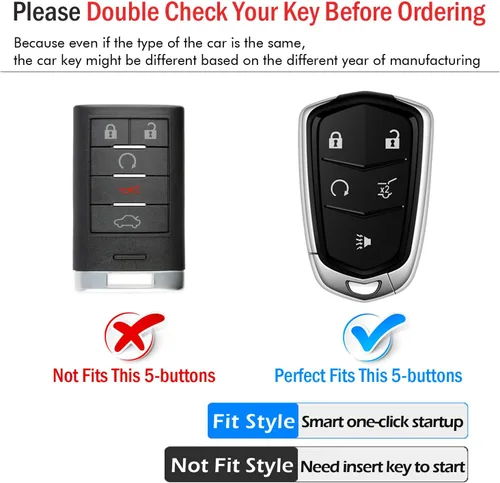 Vista 2 de Intermerge Funda para llavero Cadillac con protector de TPU para llavero adecuado, Azul