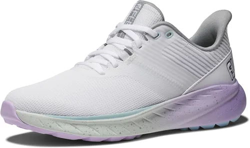 Vista 6 de FootJoy FJ Flex - Zapatos de golf para mujer, estilo de temporada anterior Gris/Blanco/Lavanda