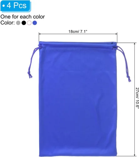 Vista 2 de PATIKIL Bolsa de gafas de esquí de microfibra para gafas de nieve, funda de almacenamiento, bolsa con cordón