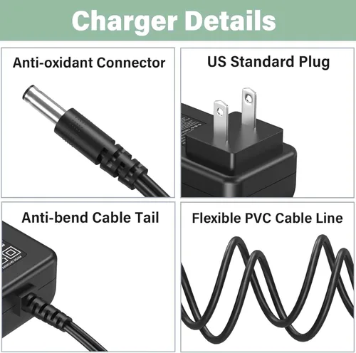 Vista 5 de Reemplazo del adaptador de CA para C6 100894 Cable de alimentación de bicicleta de ciclismo de ejercicio