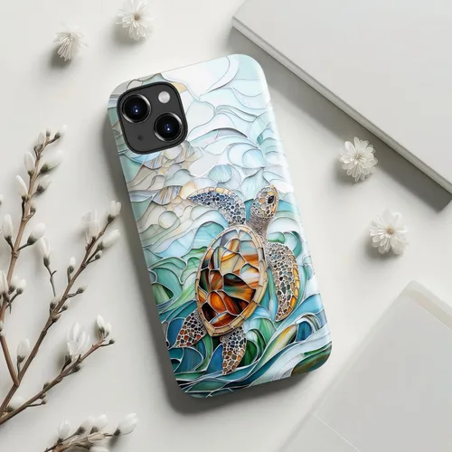 Vista 7 de LUMARKE Funda para iPhone 14/iPhone 13, lindo Y2K floral, carga inalámbrica Mosaico Tortuga Shell