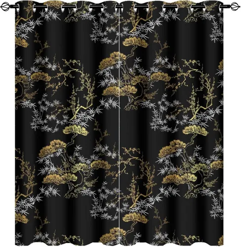 Vista 61 de Cortinas opacas de constelación para sala de estar, arte moderno abstracto, negro, galaxia, blanco, patrón de símbolo de constelación