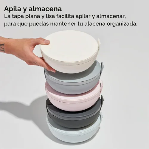 Vista 5 de W&P WP-PBC-CM - Cuenco con tapa Porter, para almacenar comida, ensaladas, comidas preparadas, hermético, apto para lavavajillas y microondas