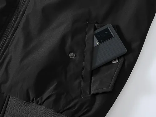Vista 2 de BASUDAM Chaqueta bomber acolchada impermeable con múltiples bolsillos para hombre, abrigo de invierno alternativo