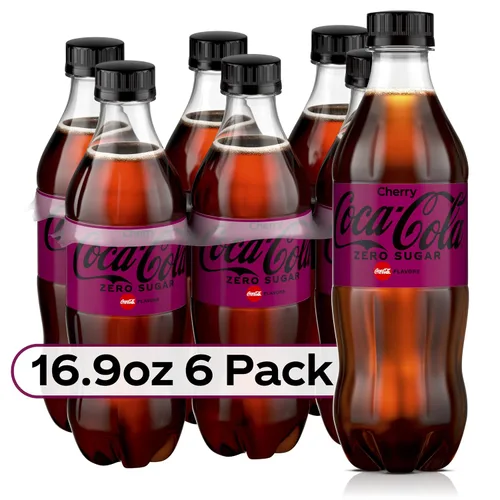Vista 8 de Coca-Cola Cherry Coke Zero Sugar 16.9 fl oz Paquete de 12