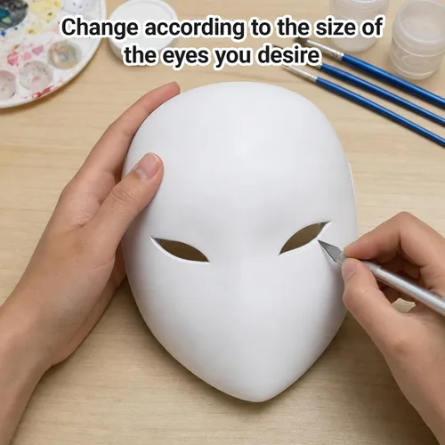 Vista 3 de 5 Packs Cosplay Mask, DIY White Mask for Halloween Cosplay