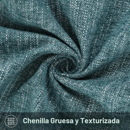 Vista 4 de decorUhome Juego de 2 fundas de almohada de chenilla color verde azulado