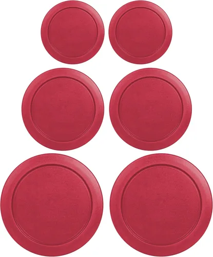 Vista 3 de Tapas de Repuesto para Contenedores Pyrex Redondos de Vidrio para Alimentos de Plástico (2) 2-Tazas (2) 4-Tazas (2) 7-Tazas (Fucsia)