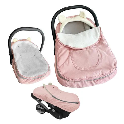 Vista 8 de Funda para asiento de automóvil, funda de asiento de automóvil para bebé, cubierta universal para asiento de automóvil para invierno, otoño Negro