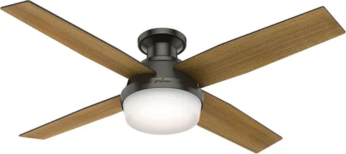 Vista 12 de Hunter Dempsey, ventilador de techo, moderno, 44 pulgadas, níquel cepillado