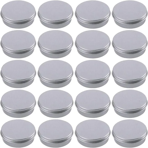 Vista 11 de Hulless Tarro de lata de aluminio de 0.5 onzas, recipientes recargables de 0.5 fl oz, tapa de rosca de aluminio, botella redonda para cosméticos