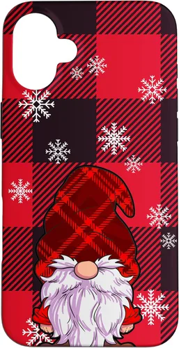 Vista 23 de Christmas Phone Case Red Buffalo Plaid Gnomes Snowflake Case for iPhone 17