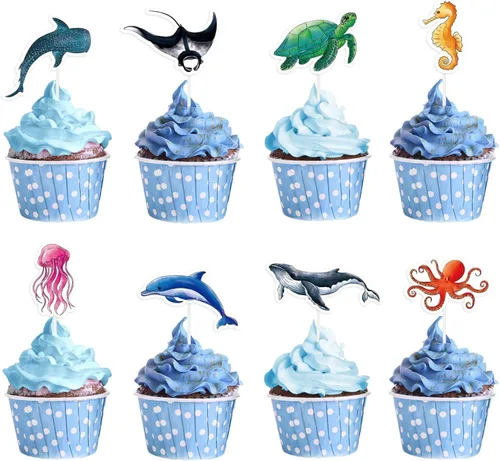 Vista 12 de WERNNSAI 49 piezas de decoración pirata para cupcakes