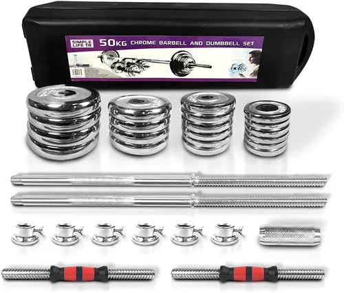 Vista 8 de SimpleL Juego de mancuernas ajustables para levantamiento de pesas, 44 libras, 66 libras, 110 libras, con estuche de transporte