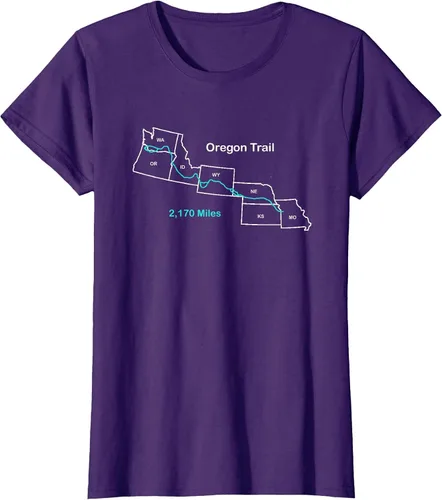 Vista 62 de Route Map of The Oregon National Historic Trail T-Shirt Asphalt Grey