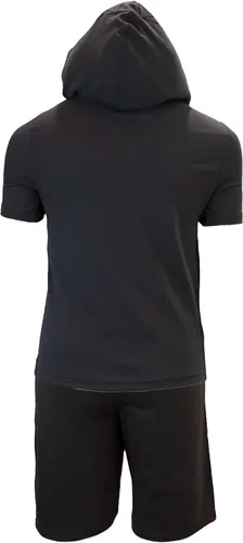 Vista 2 de Marvel Avengers - Disfraz de personajes de superhéroes para niños ligero manga corta sudadera con capucha y pantalones cortos conjunto deportivo