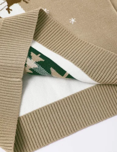 Vista 7 de Menglang Traje de Navidad para bebés y niñas suéter de ciervo de Navidad ropa de invierno