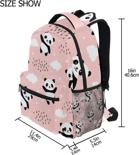 Vista 14 de ATTX Linda mochila con diseño de panda para niños y niñas, Panda-h, Ciclismo