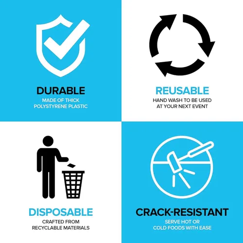 Vista 6 de Juego de 8 – 10 cucharas de plástico transparente para servir para eventos, reutilizables o desechables