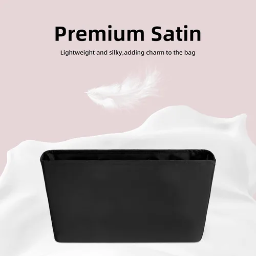 Vista 3 de DGAZ Organizador de bolso para bolsas LV Neverfull MiniPMMMGM, organizador de bolsas de seda, bolso de lujo y moldeador de bolsas (GM, negro)