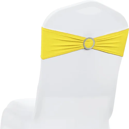 Vista 42 de MDS® Paquete de 10 bandas de elastano para silla con hebilla deslizante para decoración de bodas y eventos, bandas elásticas reutilizables