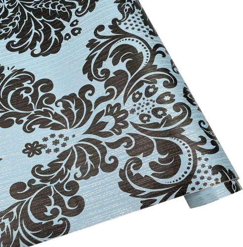 Vista 11 de LovingWay Rollo de papel tapiz de damasco retro de 14.7 pies de 17.7 x 177 pulgadas, forro de cajón para despegar y pegar, organizador de zapatos