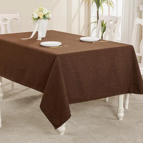 Vista 44 de Mantel rectangular de 55 x 71 pulgadas, lino sintético, sin arrugas e impermeable, mantel rectangular verde aguacate para cocina, comedor, fiesta