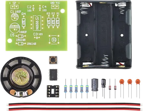 Vista 11 de Kit de Práctica de Soldadura 5 en 1 Mini Bobina Tesla Musical, Luz Fluida Enchufable, Timbre, Luz Fluida Activada por Sonido, y Rueda de Ruleta