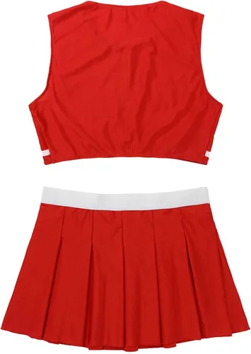 Vista 6 de iiniim Conjunto de uniforme de animación para mujer con estampado de papi para animadoras, juego de rol, cosplay