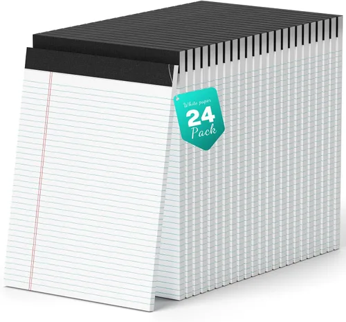 Vista 10 de AILZFEI 12 paquetes de blocs de notas de tamaño legal, de 8.5 x 11.75, cuadernos de papel blanco con renglones de estilo universitario, 30 hojas por