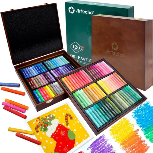 Vista 11 de Artecho Juego de 12 colores pasteles metálicos al óleo suaves para pintura artística, dibujo, mezcla (0.394 x 2.756 in)