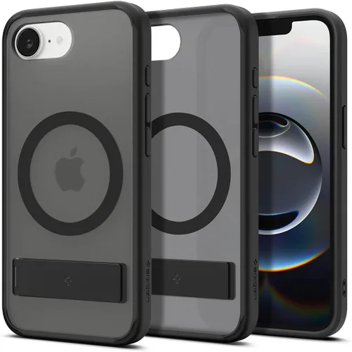 Vista 60 de Spigen Funda ultra híbrida S MagFit diseñada para iPhone 15 Pro Max (2023) [Kickstand] [Anti amarillamiento], compatible con MagSafe, transparente