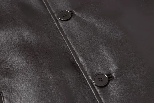 Vista 6 de REED EST. 1950 - Chaqueta de piel de cordero auténtica con cuatro botones
