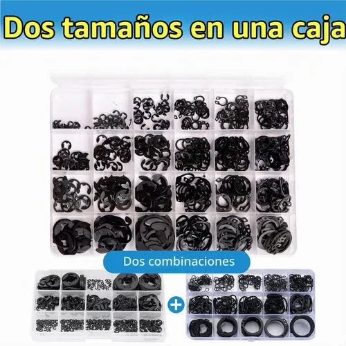 Vista 5 de Mariyandh Juego de 324 piezas de clips E (2.0 mm-12 mm) y anillos de retención externos, kit de surtido de anillos de resorte, surtido de clips C