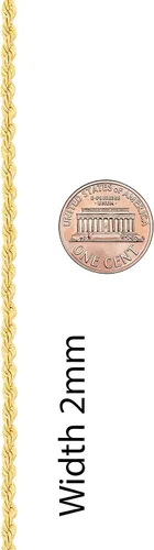 Vista 8 de LIFETIME JEWELRY 2mm Gold Rope Chain for Men & Women 24k Real Gold Plated Diamond Cut Gold Necklace for Women & Necklace for Men 14 to 36 Inch Gold